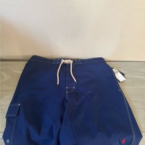 NWT $85 Polo Ralph Lauren Mens Swim Trunks Shorts BLACK Red Embroidered Pony XL